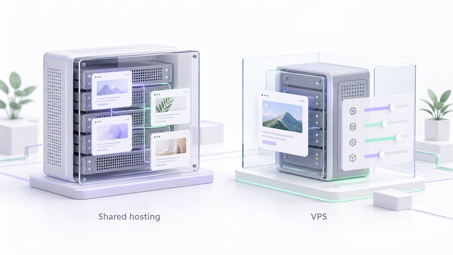 Shared hosting with multiple website spaces beside an independently configurable VPS.